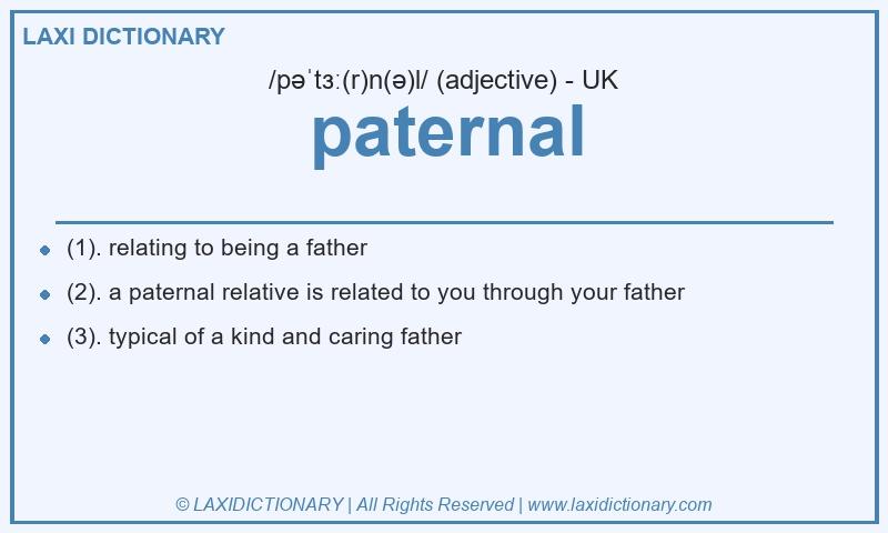 Definition paternal in British English