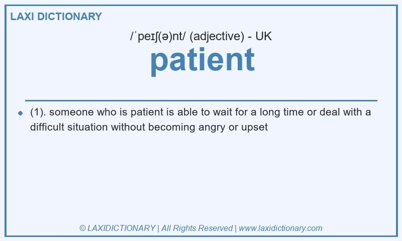 Definition patient in British English