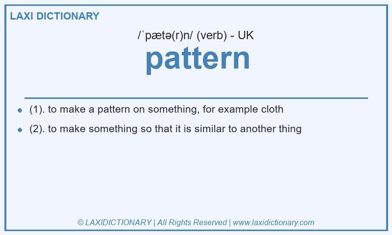 Definition pattern in British English