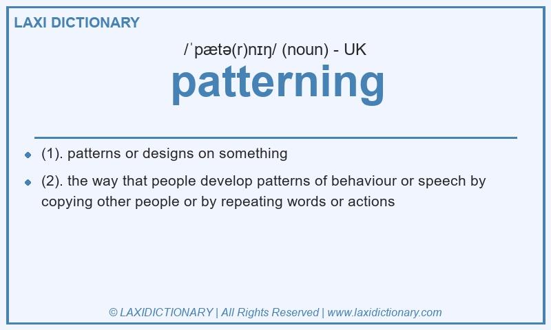 Definition patterning in British English
