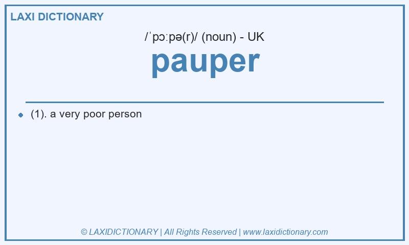 Definition pauper in British English