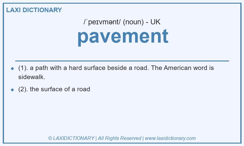 Definition pavement in British English