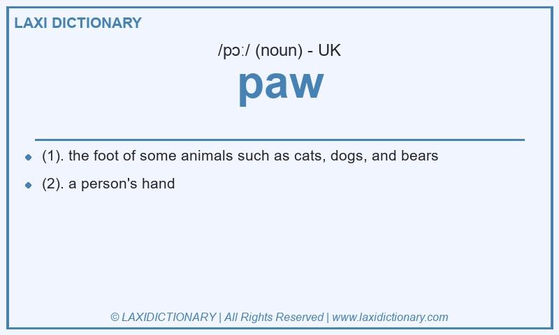 Definition paw in British English