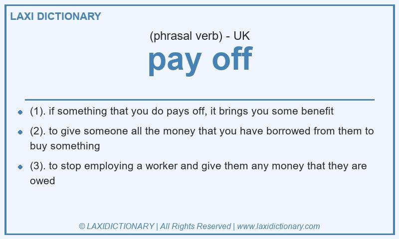 Definition pay off in British English