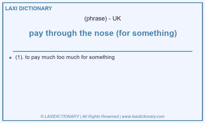 Definition pay through the nose (for something) in British English
