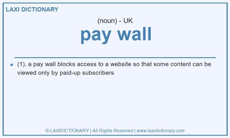 Definition pay wall in British English
