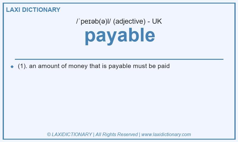 Definition payable in British English