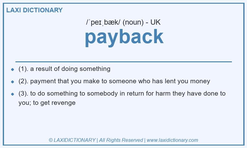 Definition payback in British English