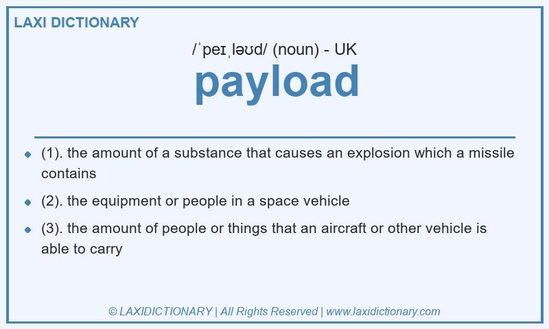 Definition payload in British English