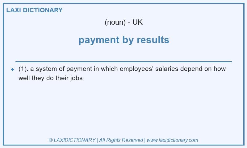 Definition payment by results in British English