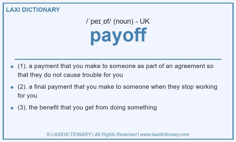 Definition payoff in British English