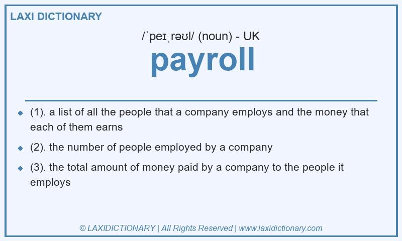 Definition payroll in British English