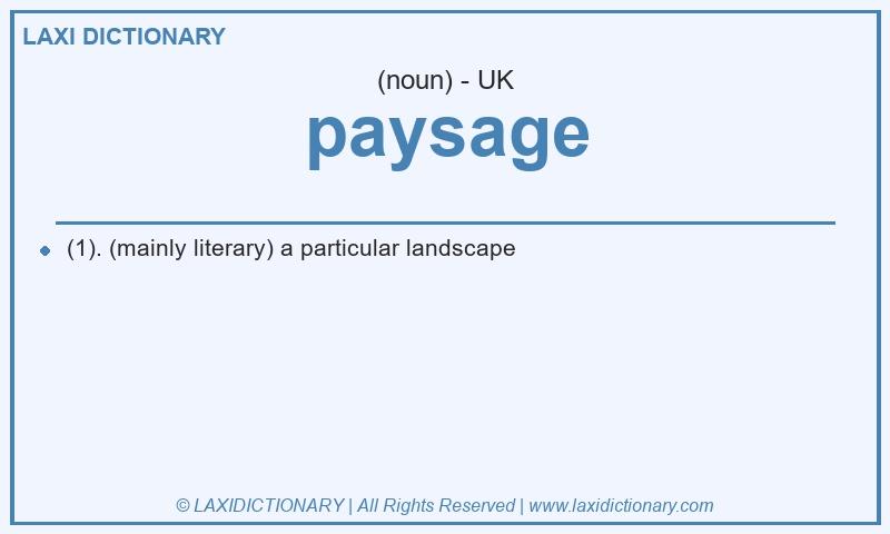 Definition paysage in British English