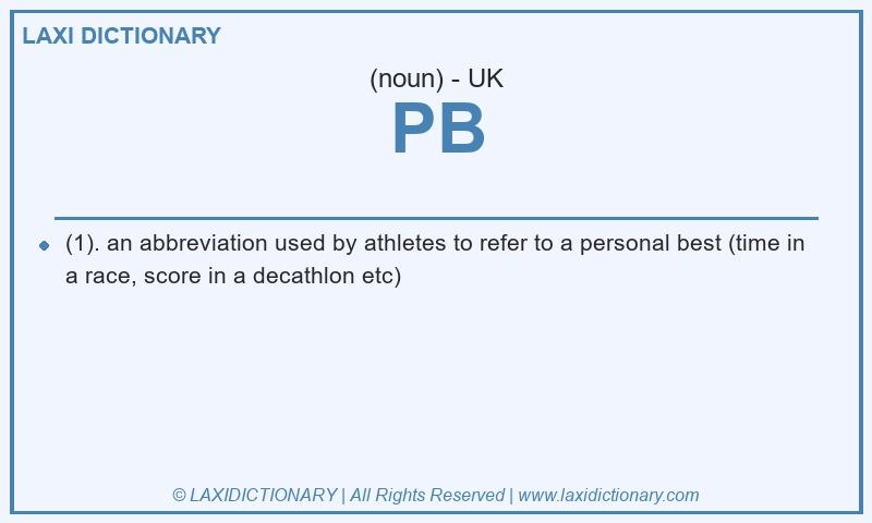 Definition PB in British English