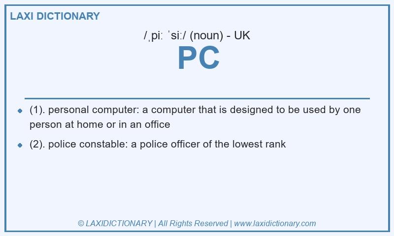 Definition PC in British English