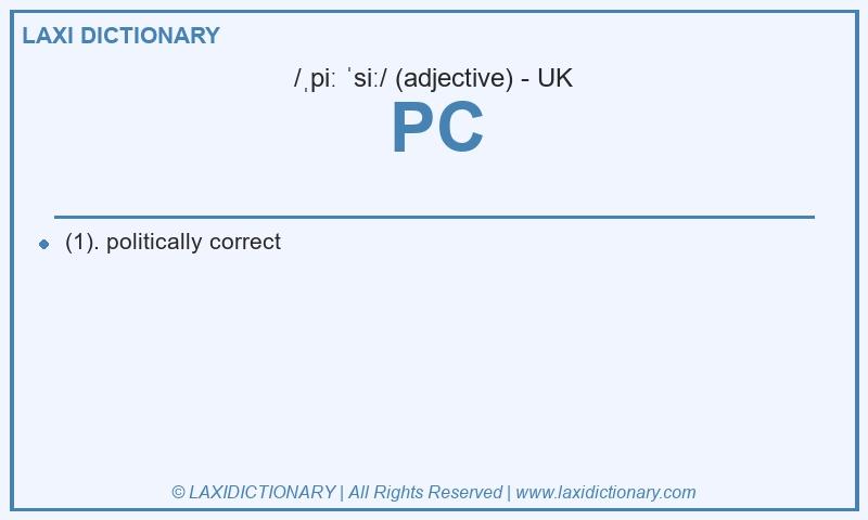 Definition PC in British English