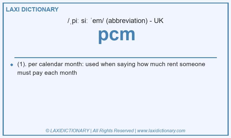 Definition pcm in British English