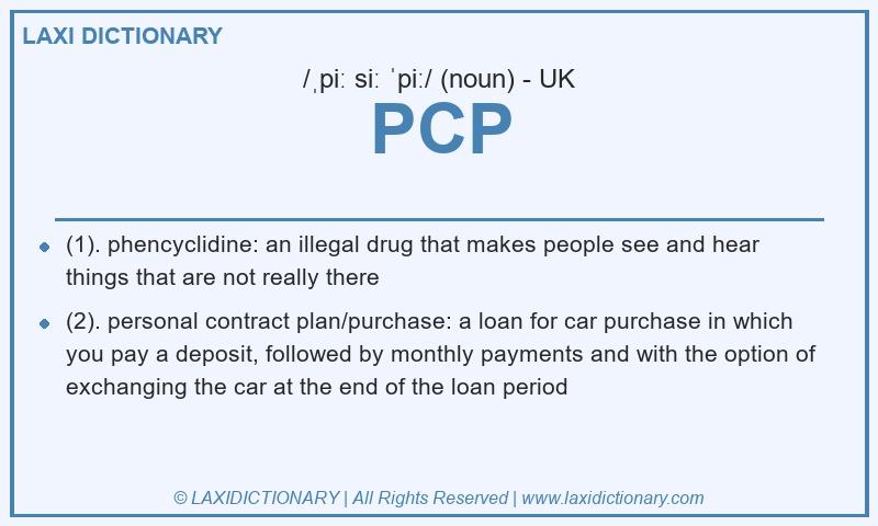 Definition PCP in British English