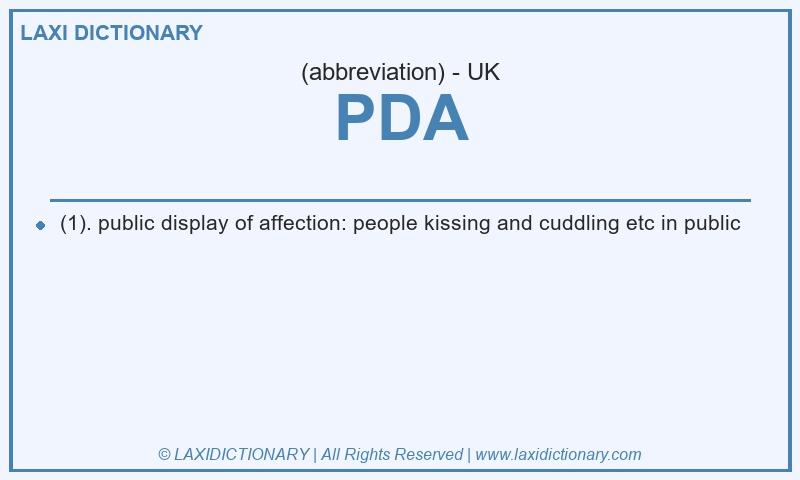Definition PDA in British English
