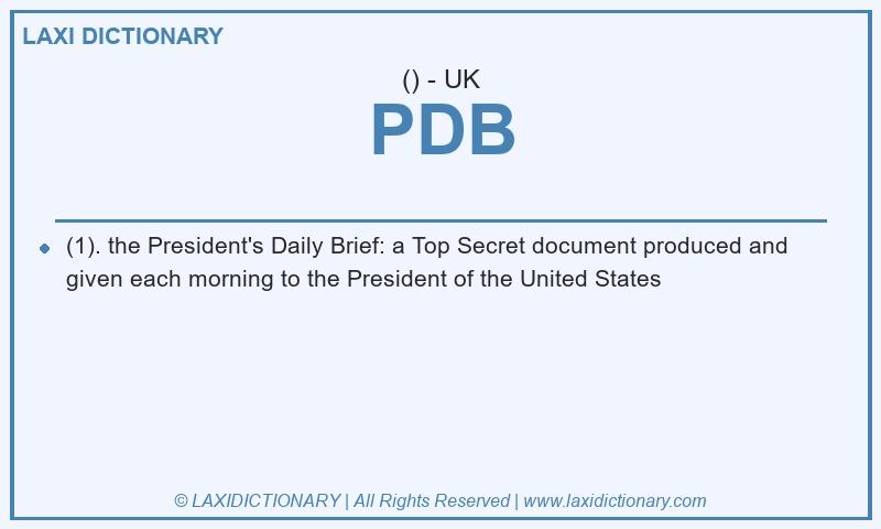 Definition PDB in British English