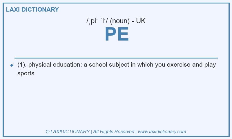 Definition PE in British English