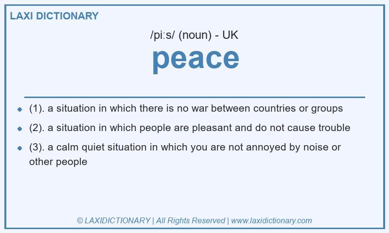 Definition peace in British English