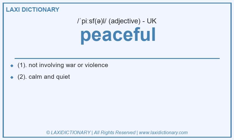 Definition peaceful in British English