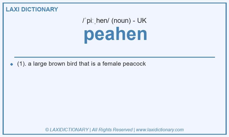 Definition peahen in British English