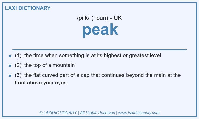 Definition peak in British English