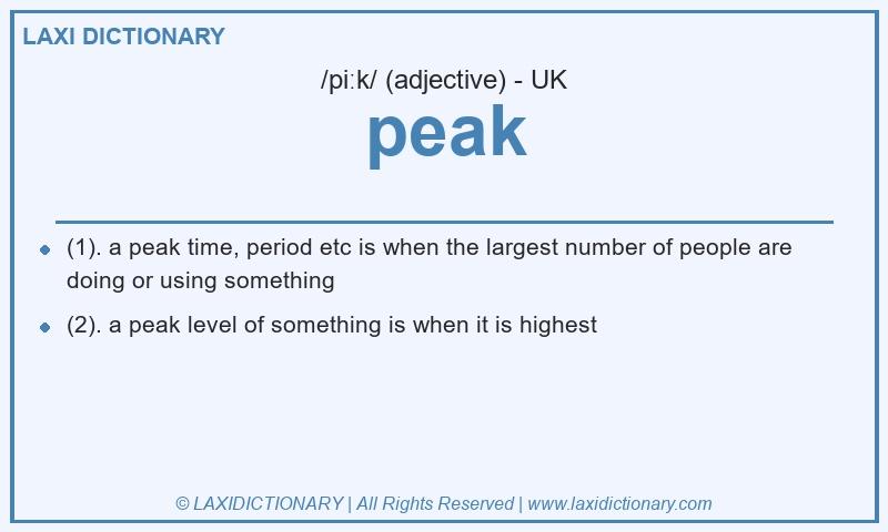 Definition peak in British English