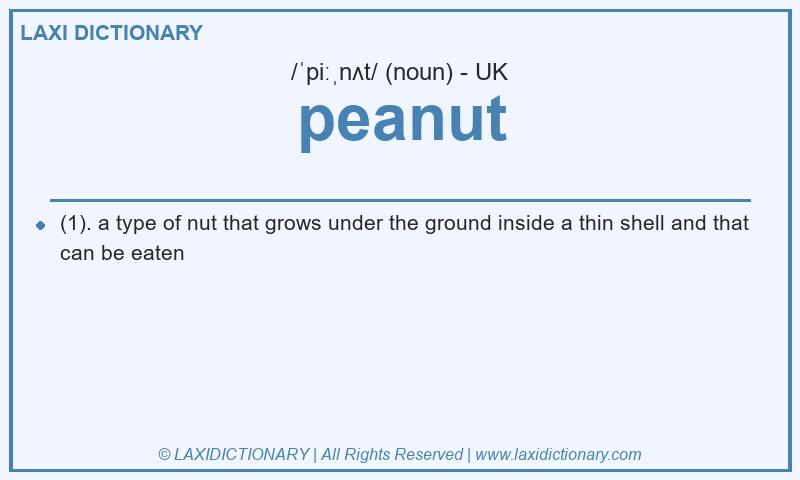Definition peanut in British English