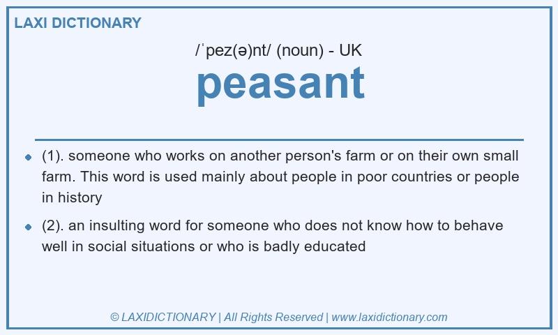Definition peasant in British English