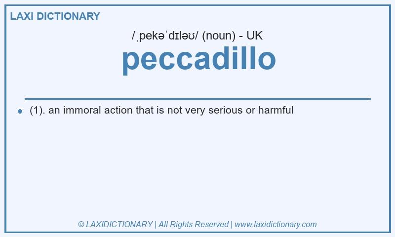 Definition peccadillo in British English