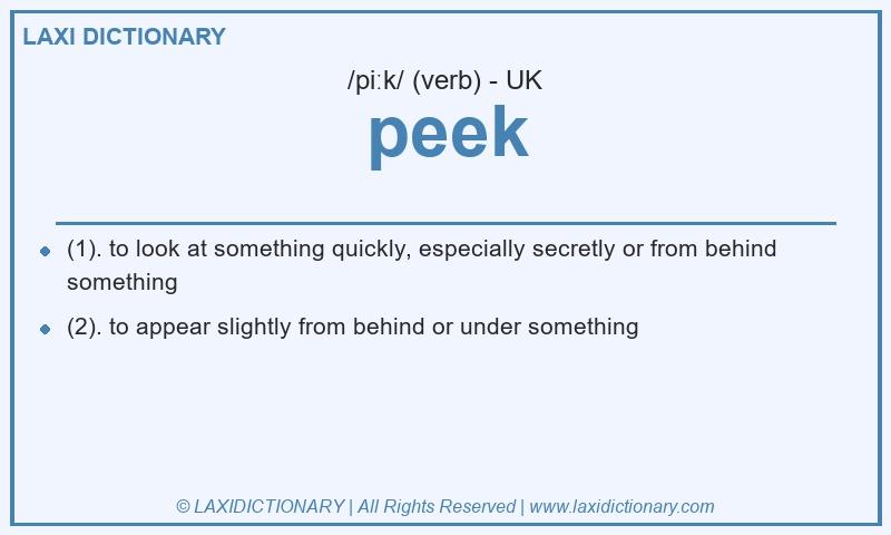Definition peek in British English