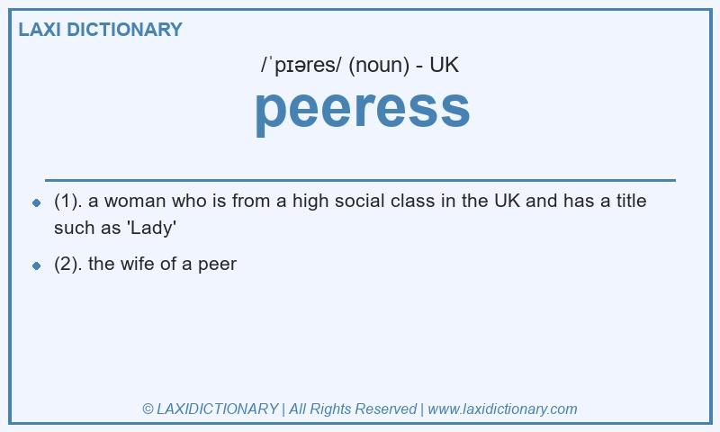 Definition peeress in British English