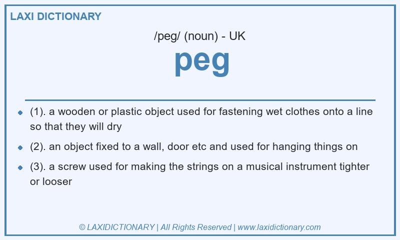 Definition peg in British English