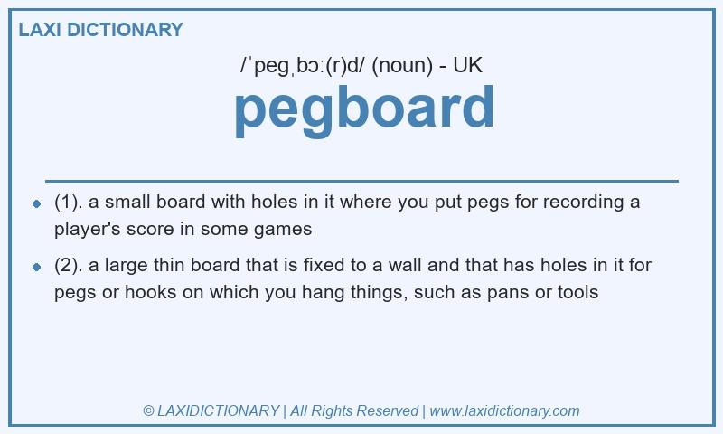 Definition pegboard in British English