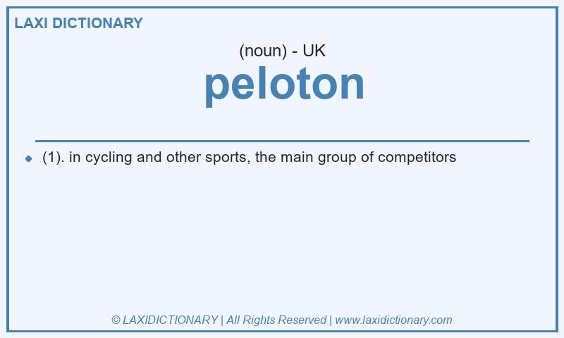 Definition peloton in British English