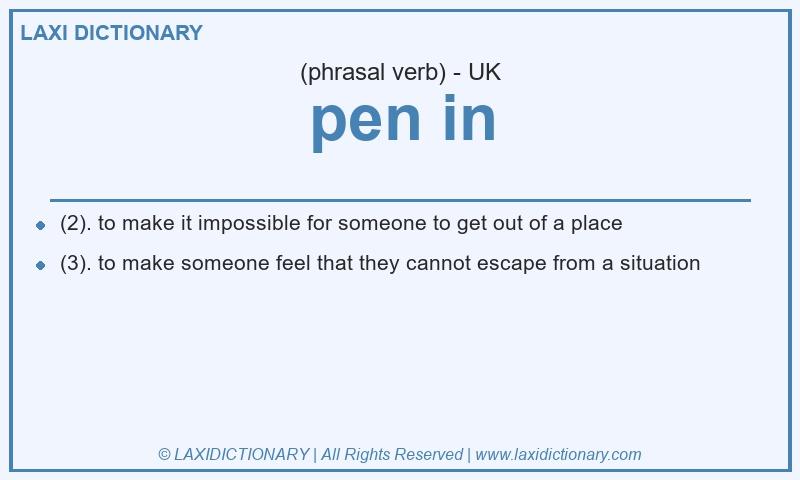 Definition pen in in British English