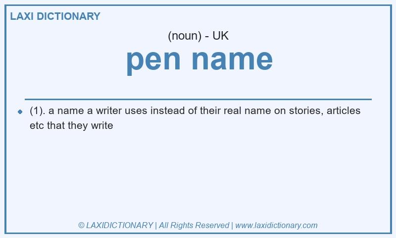 Definition pen name in British English