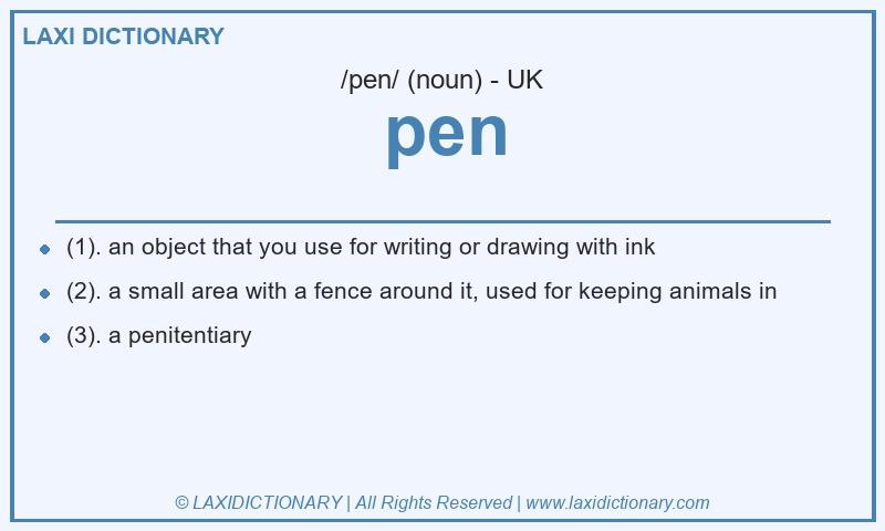 Definition pen in British English