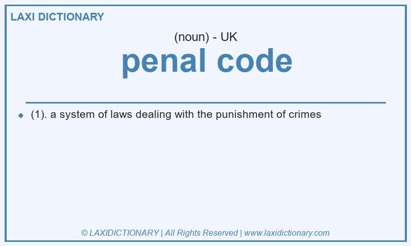Definition penal code in British English