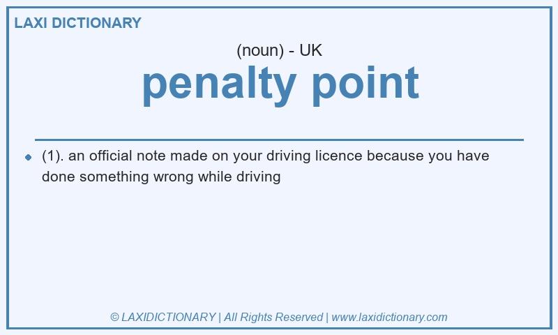 Definition penalty point in British English