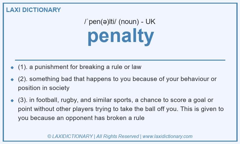Definition penalty in British English