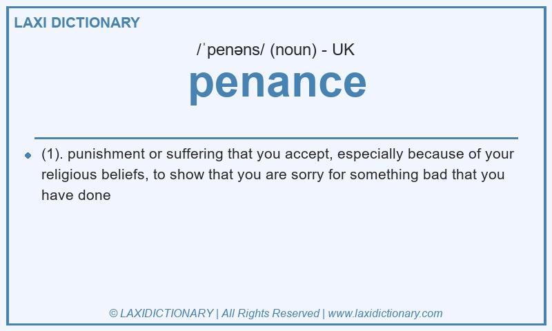 Definition penance in British English