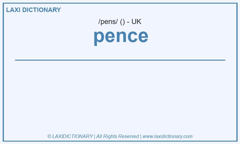 Definition pence in British English