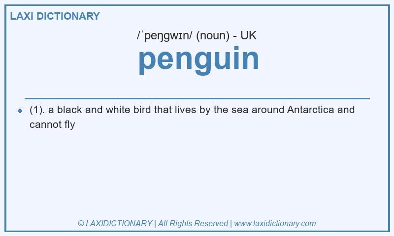 Definition penguin in British English