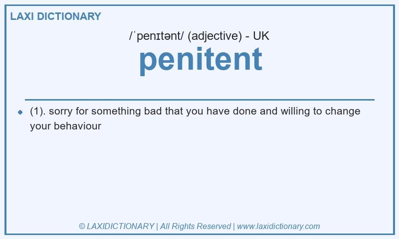 Definition penitent in British English