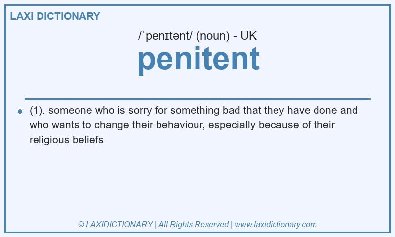Definition penitent in British English