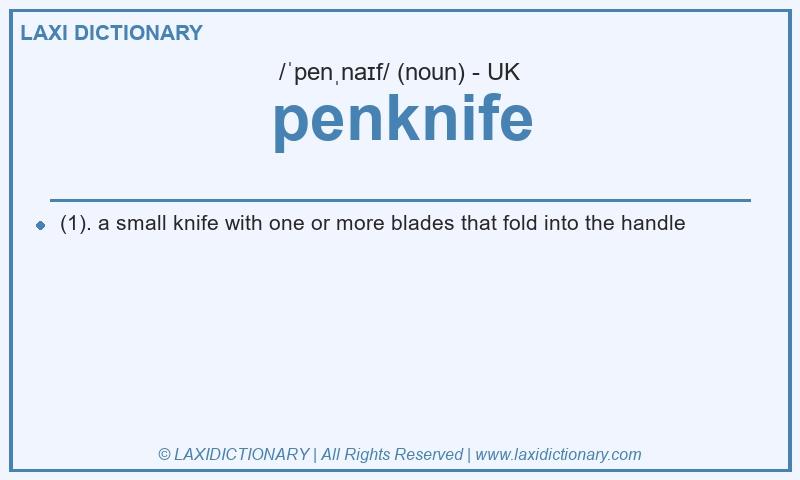 Definition penknife in British English